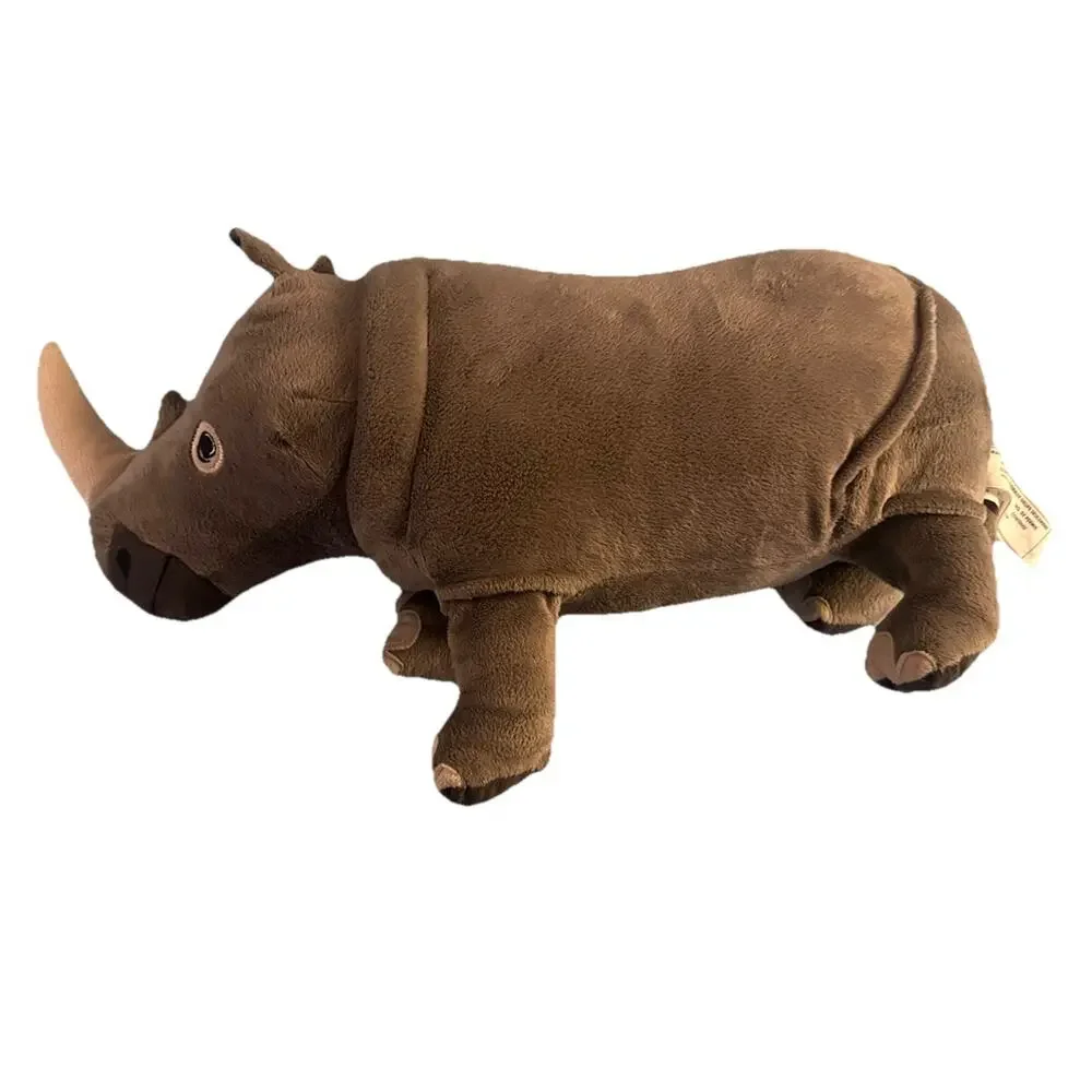 Rhinoceros Rhino Plush Stuffed Animal 14 Inch Gray Safari Wildlife Realistic